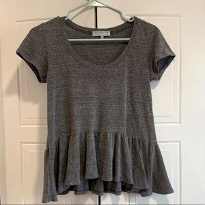 Grey peplum t shirt, size Small